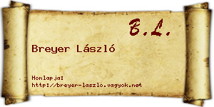 Breyer László névjegykártya
